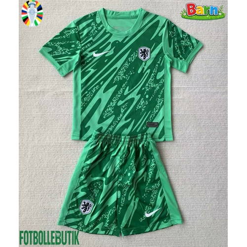 Nederländerna Målvakt Hemmaställ Barn EM 2024 Kortärmad (+ Korta byxor)